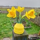 Small bright yellow bud vase 