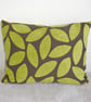 Lime Green and Brown Cushion Cover 16"x12" 40x30cm Chenille 