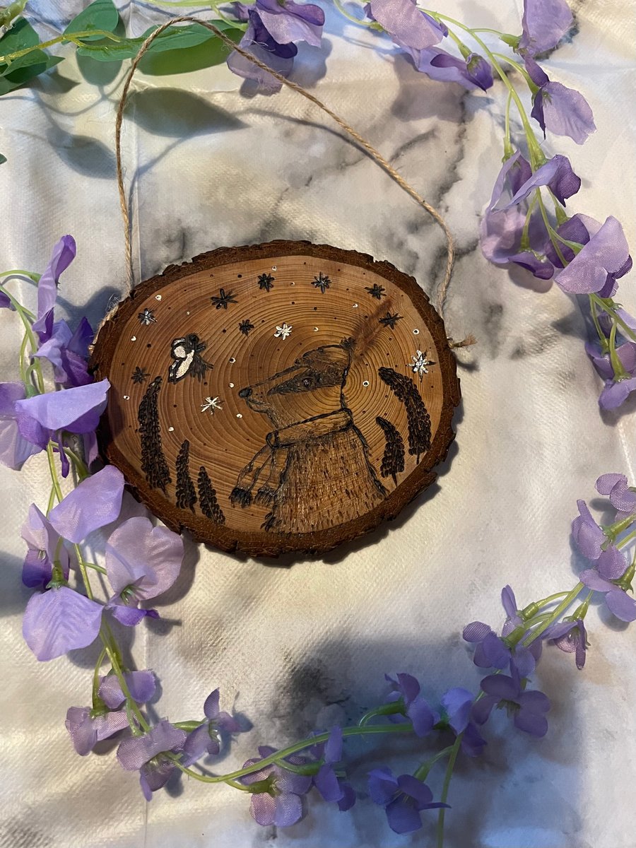 Pyrography- Mr Badger’s frosty walk 