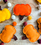 Felt Pumpkin and Felt Ball Garland - Autumn Gourd Bunting in Oranges and Yellows