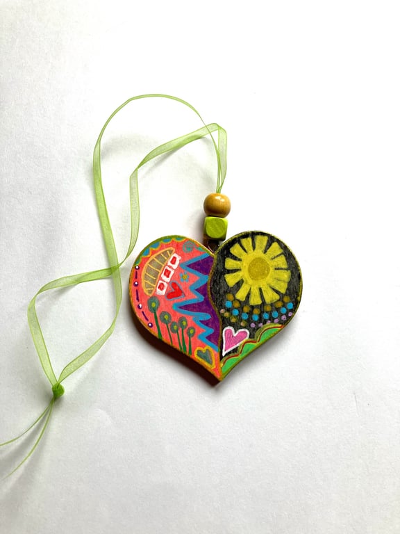 Sunshine hand painted heart 