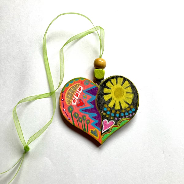 Sunshine hand painted heart 