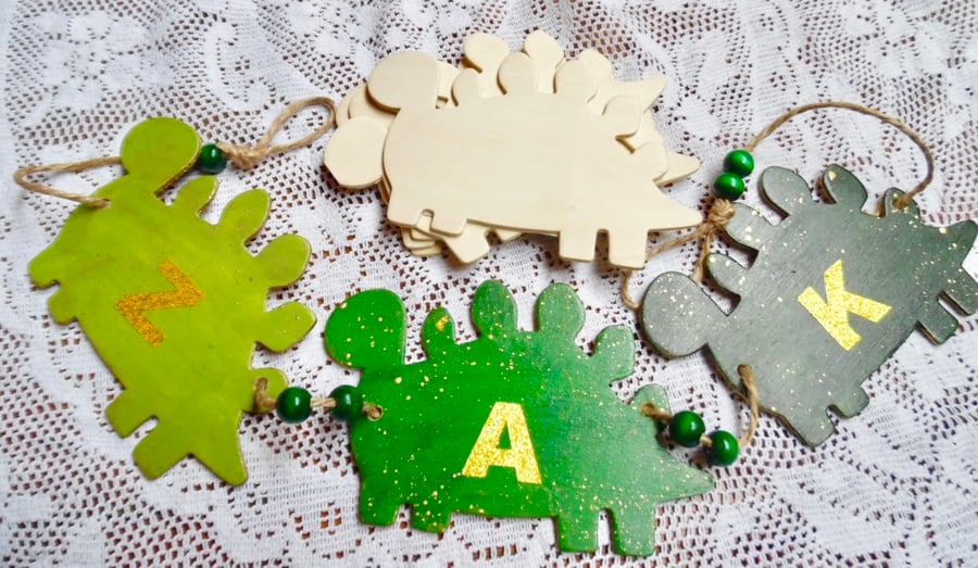 5 x Wooden Plaques   Unfinished 3mm Plywood Dinosaur Shape NOT laser cut
