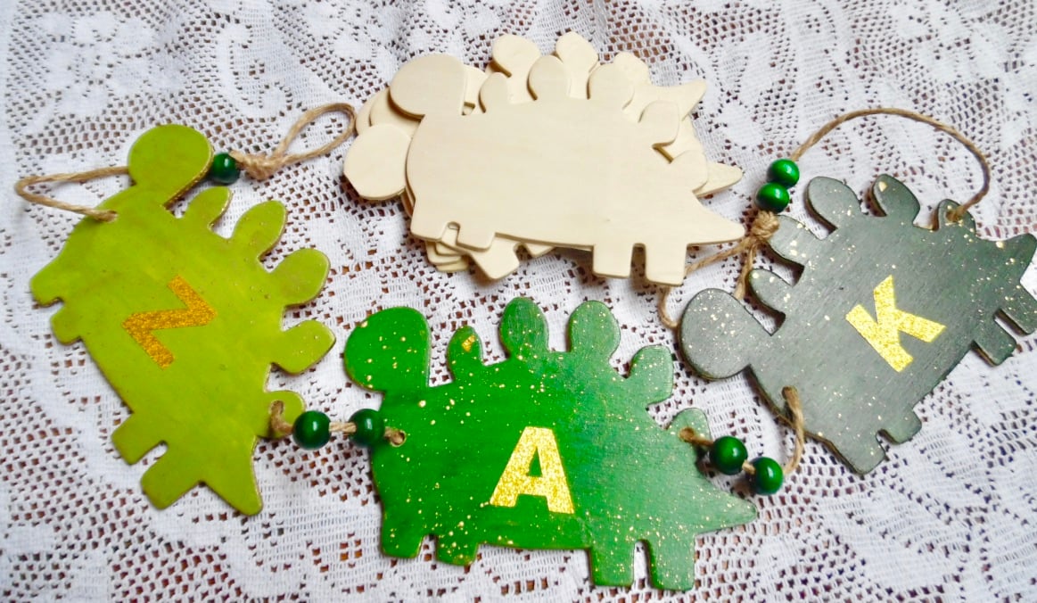 5 x Wooden Plaques   Unfinished 3mm Plywood Dinosaur Shape NOT laser cut