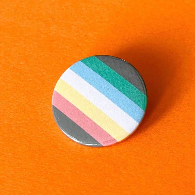 Disability pride pin badge, magnet pocket pebble or keyring. Lanyard pin button