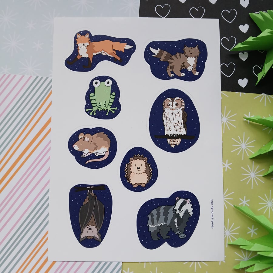 Nocturnal Animals Sticker Sheet