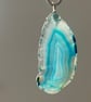 Aqua blue dyed agate necklace 