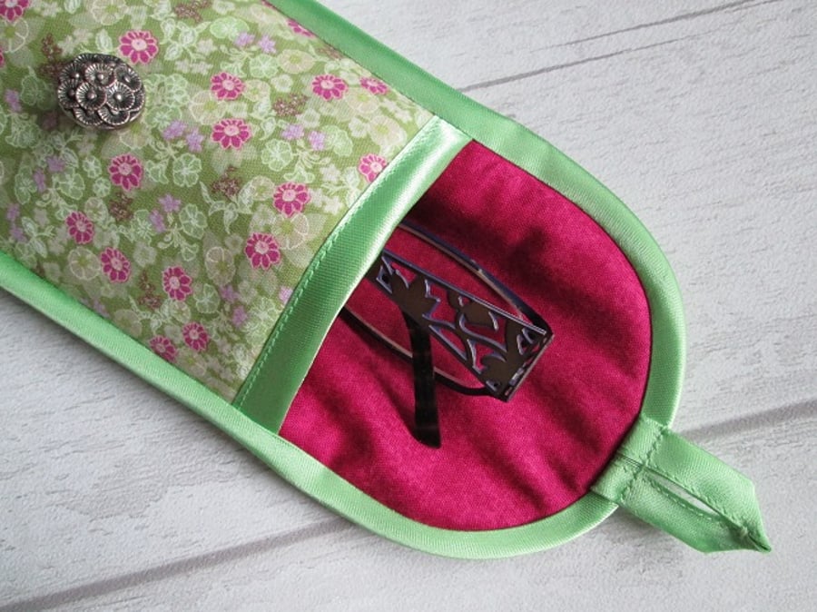 SOLD - Green and Pink Floral Glasses or Phone Case
