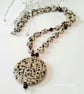 Natural Dalmatian Jasper, Smokey Quartz & Agate Sterling Silver Necklace - Image 4
