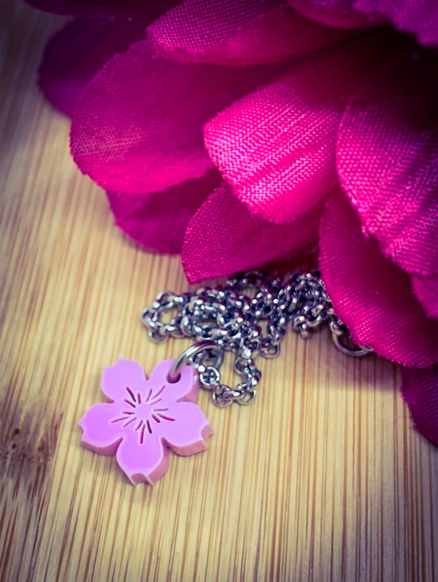 Cherry Blossom Acrylic Bracelet