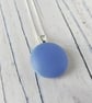 Lavender frosted glass pendant with chain - Image 1