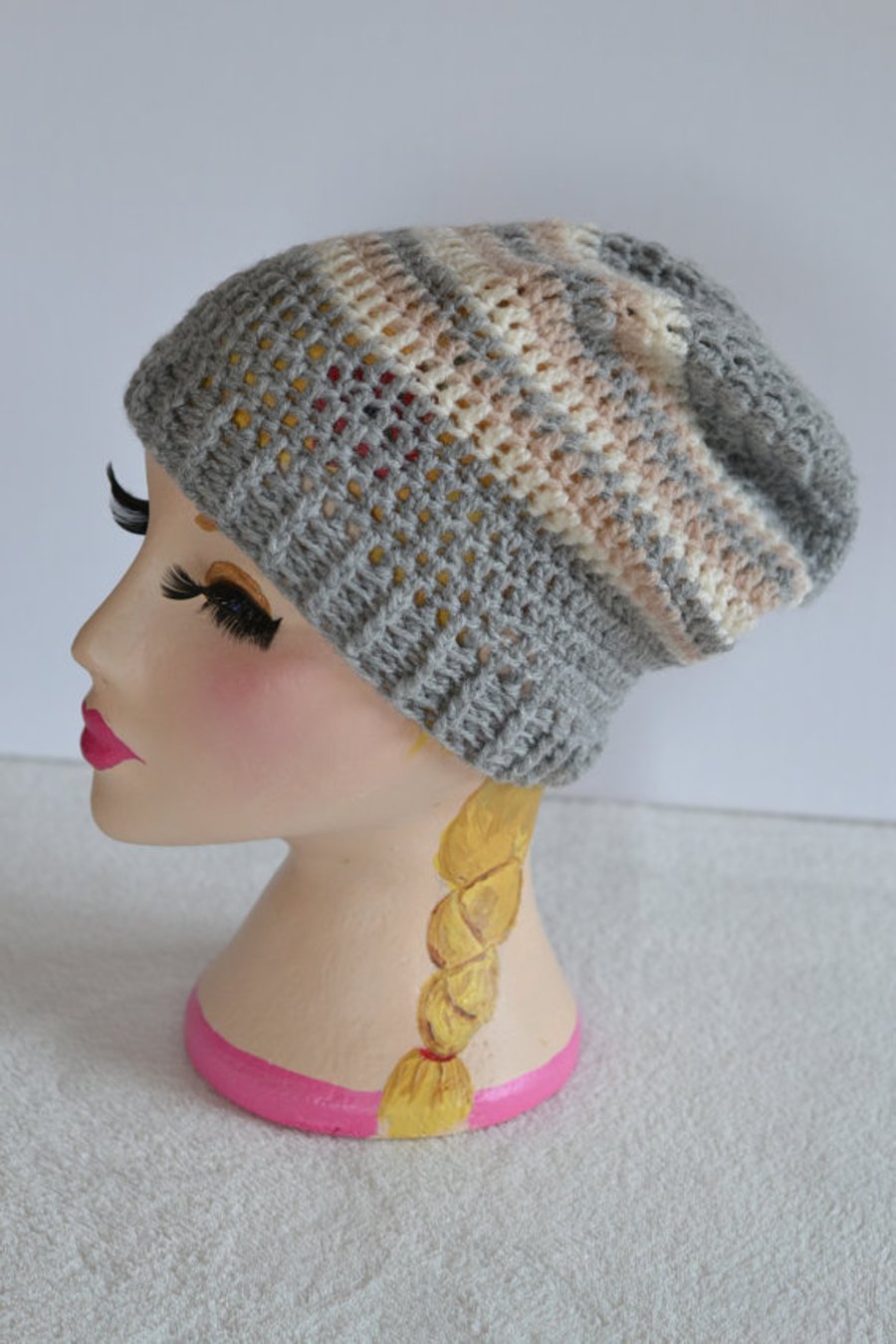 Hat Hand Crocheted Slouch  hat