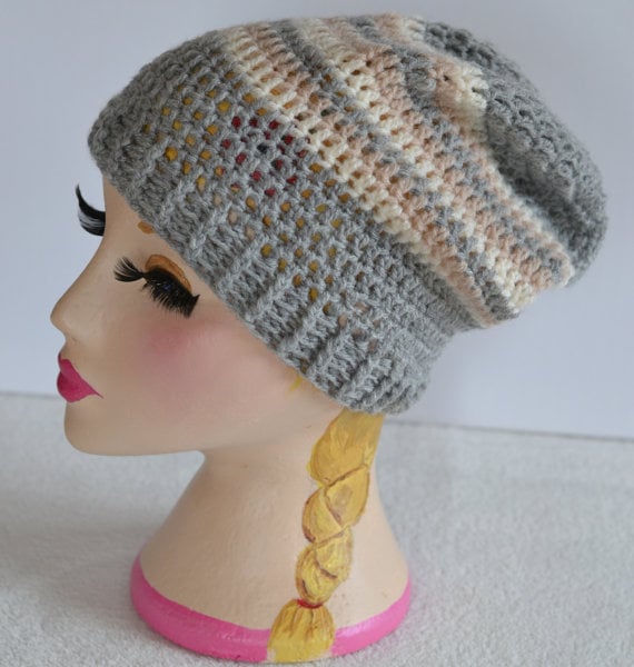 Hat Hand Crocheted Slouch  hat