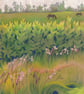 Dorset landscape Art Print - miniature Horses, Thomas Hardy country, pastel - Image 5