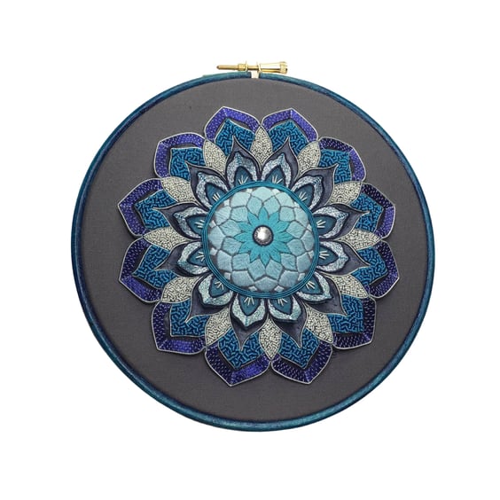 Winter Mandala - full kit - Goldwork, Stumpwork, Embroidery, DYI kit