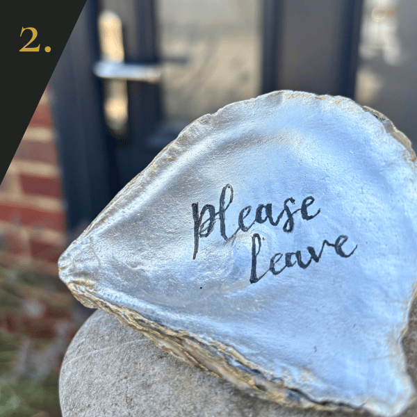 no.2 "please leave" - from SHUCKED's hand-painted oyster shell collection