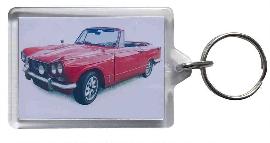 Triumph Vitesse Convertible 1967 - Keyring with 50x35mm Insert - Car Enthusiast