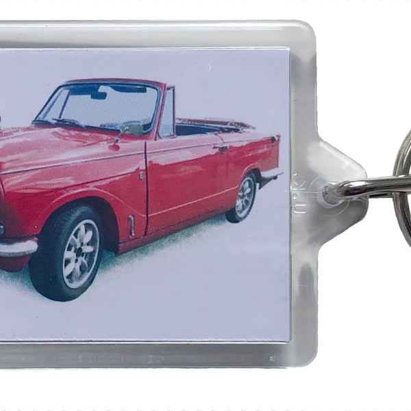 Triumph Vitesse Convertible 1967 - Keyring with 50x35mm Insert - Car Enthusiast