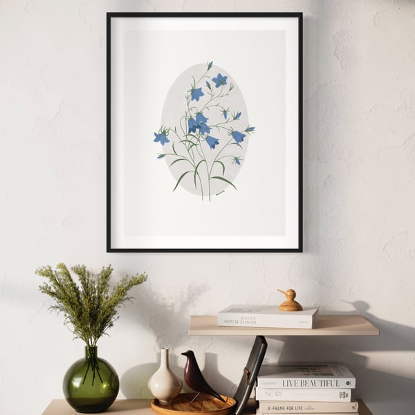 Dainty Bluebells Botanical Illustration Art Print