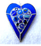 Heart Suncatcher Stained Glass Blue  Abstract 025 Nugget Handmade Gift - Image 8