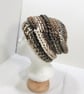 Womens slouch hat, Chunky hat, Ladies hat, Brown mix hat - Image 5