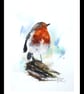 A Winters Robin, Professional Giclée Print. - Image 2