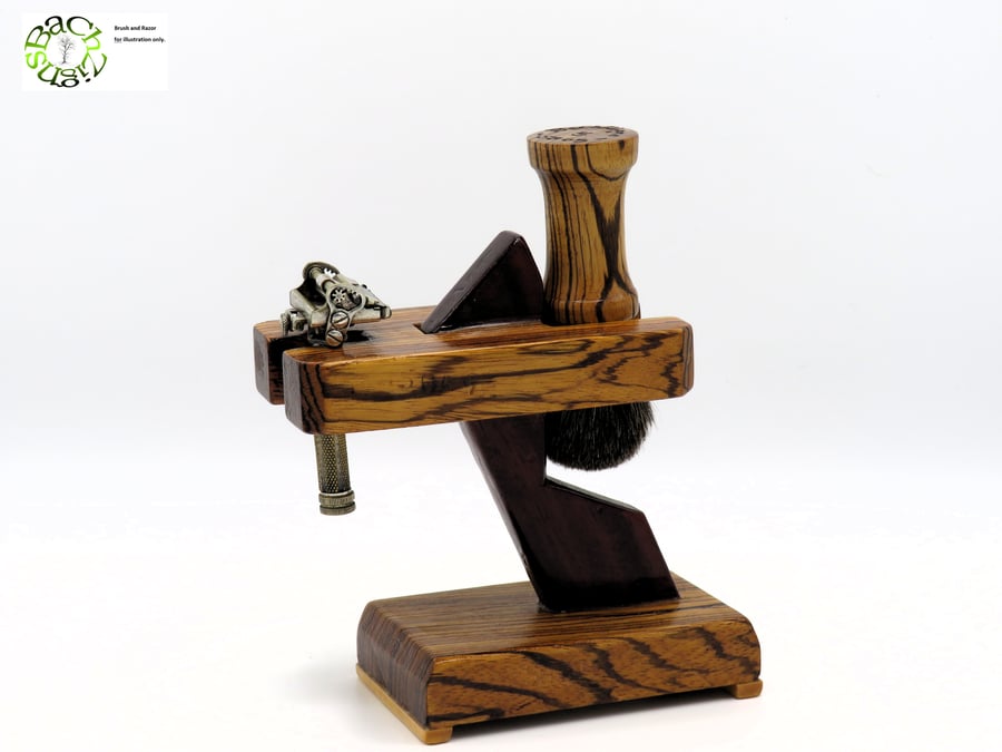 Handcrafted Padauk & Zebrano wood Shaving Stand:SKU-SS07