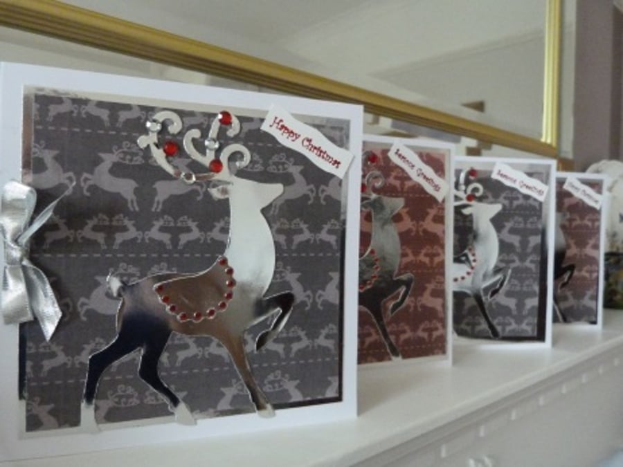 Pack of 4 Magnificent Stag Christmas Cards