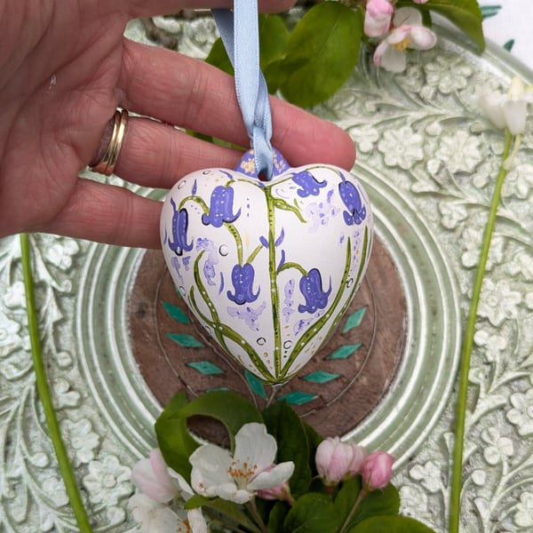 Bluebell hand-painted ceramic bauble decoration 