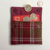 Coin Purse, credit card wallet, wool tartan