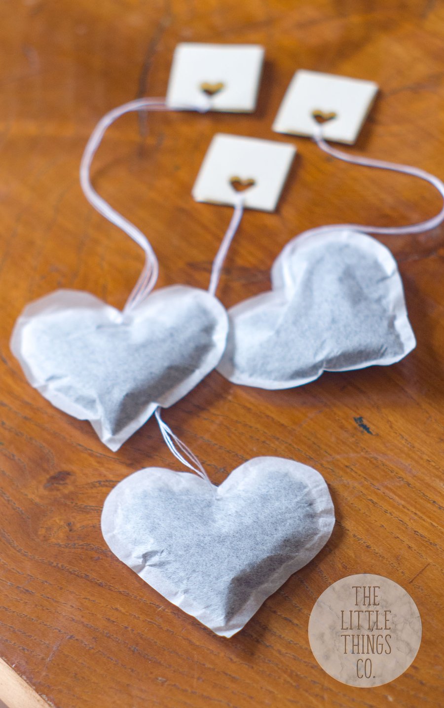 Handmade Heart Shaped Tea Bags, 100% Biodegradable, Eco-Friendly Wedding Favours