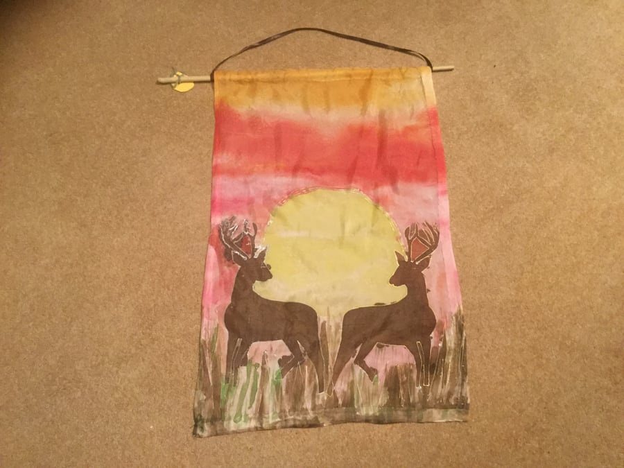 Deer at sunset