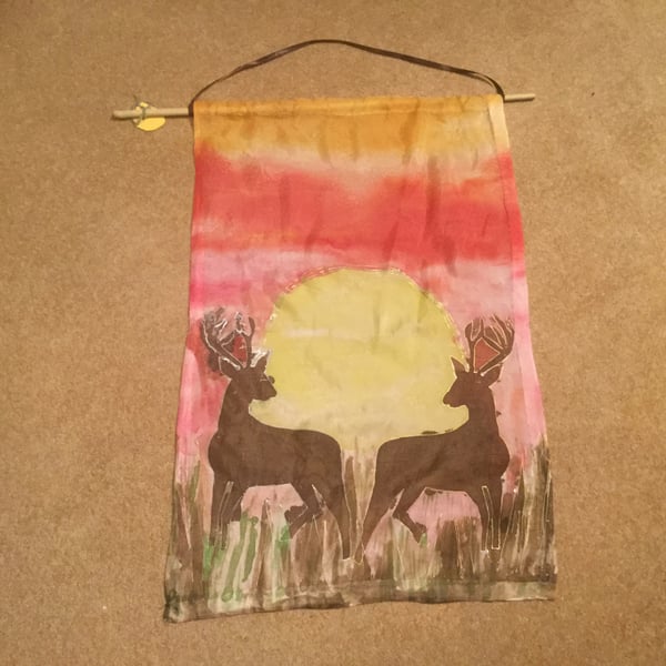 Deer at sunset