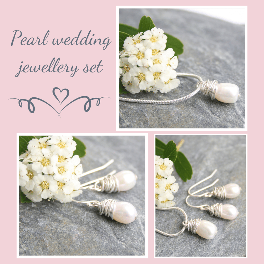 Beautiful bundle - pearl wedding jewellery set