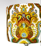 Ornate 70s 60s Yellow Blue Mustard Langdale VIntage fabric Lampshade option - Image 3