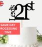121st Birthday Cake Topper, Happy 21st Birthday Cake Topper, Custom Cake Topper