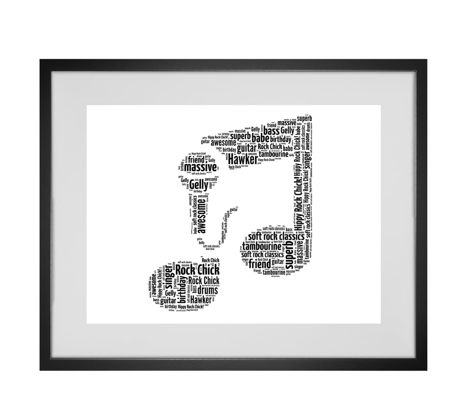 Personalised Singer Double Quaver Music Musical Note Design Word Art Gifts 