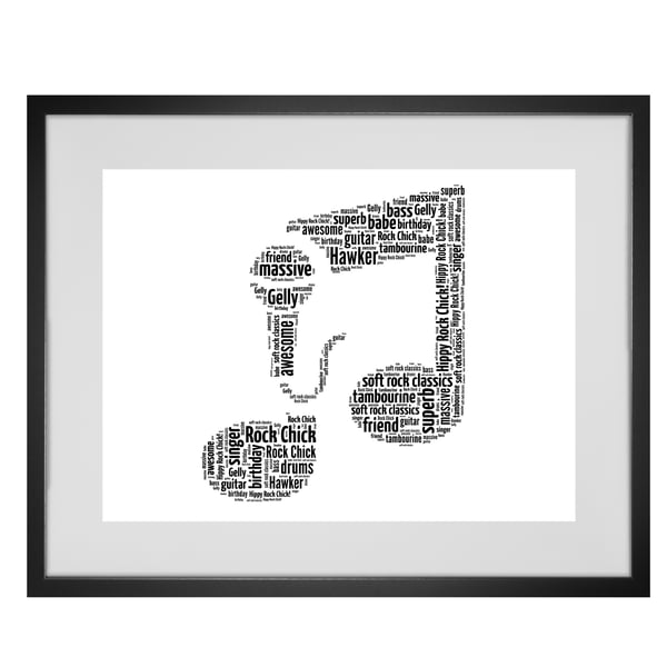 Personalised Singer Double Quaver Music Musical Note Design Word Art Gifts 