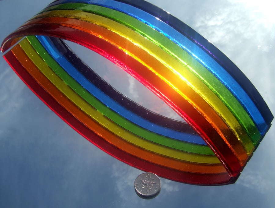 Giant rainbow of glass sculpture 