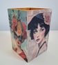 Decoupage Wooden Pen Pot, Vintage Woman Portrait & Butterfly Desk Organiser - Image 3