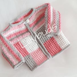 Hello Sunshine.  Knitting pattern for baby child's cardigan jacket