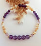 Amethyst & Mother Of Pearl Bracelet With Swarovski Crystals - Handmade In Devon. - Image 1