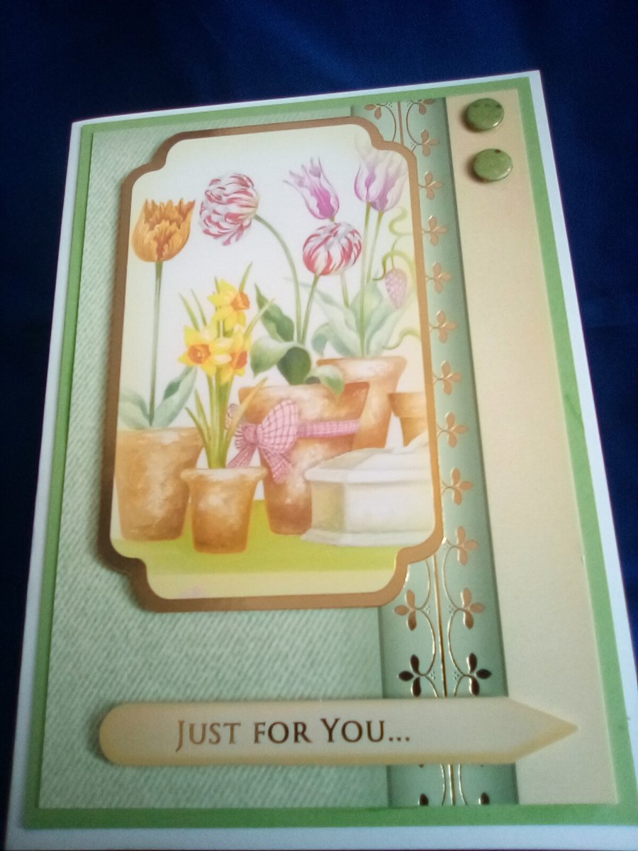 A Spring themed open card featuring Tulips and ... - Folksy