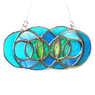 Abstract Ocean Eyes Suncatcher Stained Glass British Handmade 