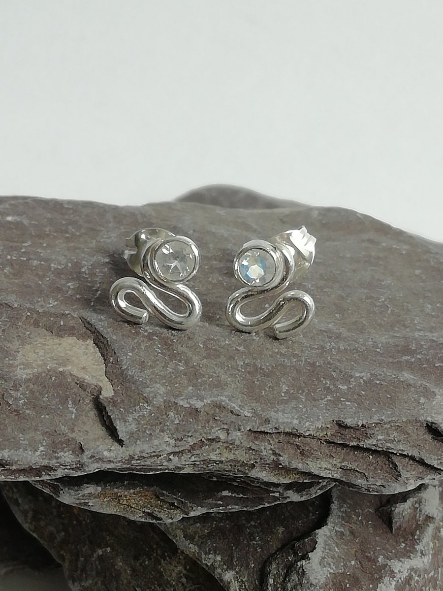 Swirls with Moonstone Studs