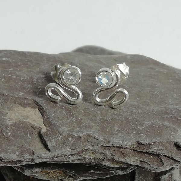 Swirls with Moonstone Studs