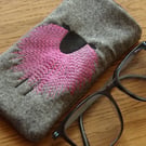 Lovely padded glasses pouch sheep embroidery design