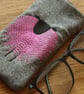 Lovely padded glasses pouch sheep embroidery design