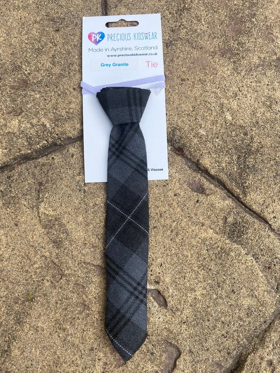Grey Granite Tartan Tie, Toddler, Kids
