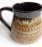 Mug Patterned Brown Glazed  - Hand Thrown Stoneware Ceramic Mug  - Image 2